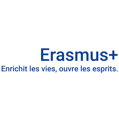 Logo du programme européen Erasmus+ et son slogan : Enrichit les vies, ouvre les esprits.